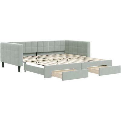 vidaXL Canapé-lit gris avec rangement vidaXL Canapé-lit gris avec rangement