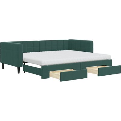 vidaXL Canapé-lit avec rangement - Vert foncé vidaXL Canapé-lit avec rangement - Vert foncé