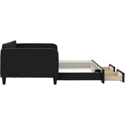 MAISONCHIC Sort Udtrekkelig Sovesofa med Skuffer - Sovesofa MAISONCHIC Sort Udtrekkelig Sovesofa med Skuffer - Sovesofa