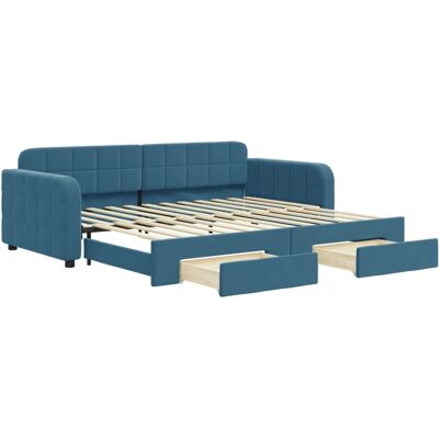vidaXL Blaues Schlafsofa mit Stauraum vidaXL Blaues Schlafsofa mit Stauraum