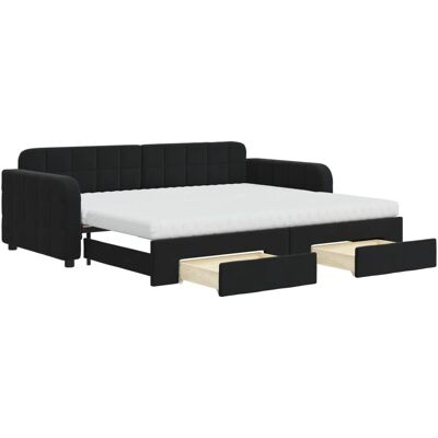 vidaXL Schlafsofa Schwarz - 2-in-1 mit Stauraum vidaXL Schlafsofa Schwarz - 2-in-1 mit Stauraum