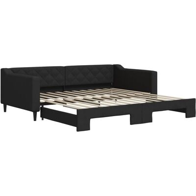 vidaXL Daybed med opbevaringsplads - Sort - 100x200cm - Daybed vidaXL Daybed med opbevaringsplads - Sort - 100x200cm - Daybed