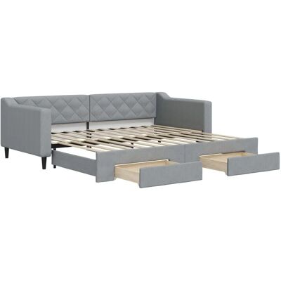 vidaXL Foldesofa med Opbevaringsskuffer - Moderne 2-i-1 Grå vidaXL Foldesofa med Opbevaringsskuffer - Moderne 2-i-1 Grå