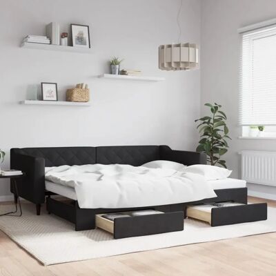 vidaXL Opbevaringssofa - 90x200cm Sort vidaXL Opbevaringssofa - 90x200cm Sort