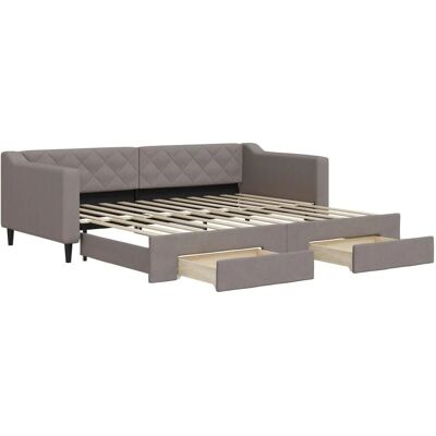 vidaXL Daybed 90x200cm Taupe - Daybed vidaXL Daybed 90x200cm Taupe - Daybed
