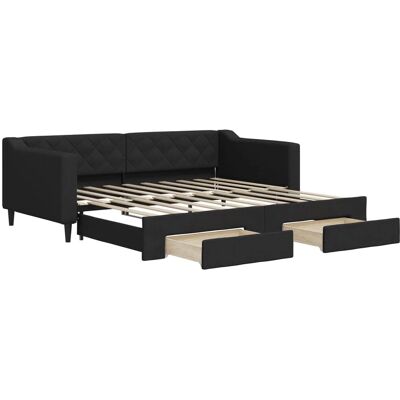 vidaXL Daybed med opbevaringsplads - 90x190 cm Sort vidaXL Daybed med opbevaringsplads - 90x190 cm Sort