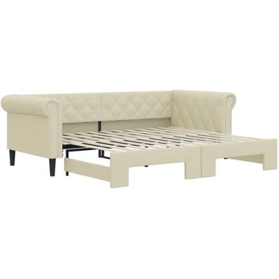 vidaXL Schlafsofa mit Bettkasten - Modern 2-in-1 Creme vidaXL Schlafsofa mit Bettkasten - Modern 2-in-1 Creme