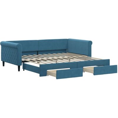 vidaXL Modell 3197825 Samtvelours Blau Schlafsofa vidaXL Modell 3197825 Samtvelours Blau Schlafsofa