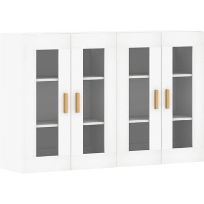 vidaXL Wandgemonteerde Kasten 2 stuks Wit Engineered Hout - Wall Mounted Cabinets vidaXL Wandgemonteerde Kasten 2 stuks Wit Engineered Hout - Wall Mounted Cabinets