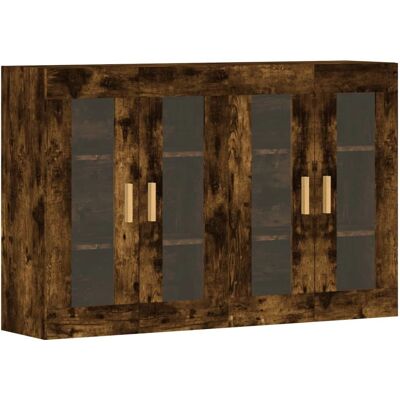 vidaXL Armarios de Pared en Roble Ahumado - Mueble de Sala vidaXL Armarios de Pared en Roble Ahumado - Mueble de Sala