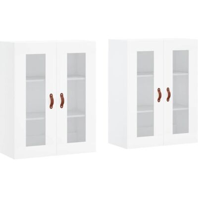 Conjunto de 2 Armarios de Pared VidaXL Blanco Madera Procesada - Armarios Pared Conjunto de 2 Armarios de Pared VidaXL Blanco Madera Procesada - Armarios Pared
