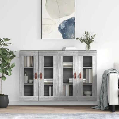 vidaXL Armarios de pared Grey Sonoma - 2 piezas vidaXL Armarios de pared Grey Sonoma - 2 piezas