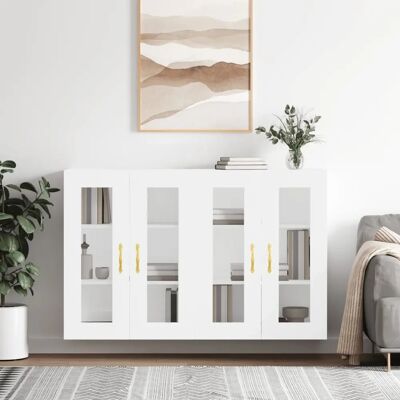 vidaXL Armarios de Pared - 2 Uds Madera de Ingeniería Blanca vidaXL Armarios de Pared - 2 Uds Madera de Ingeniería Blanca