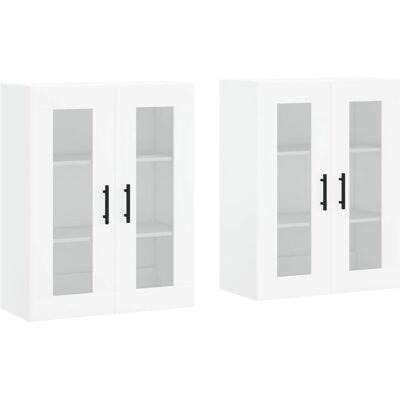 vidaXL Armarios de Pared - 2 piezas Blanco - Mueble de pared vidaXL Armarios de Pared - 2 piezas Blanco - Mueble de pared