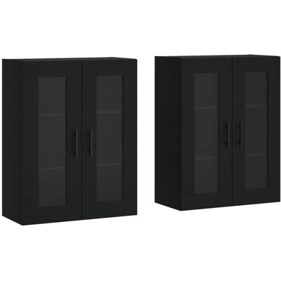 vidaXL Wandmontierte Schränke Schwarz 2 Stück - Wohnzimmer Sideboard vidaXL Wandmontierte Schränke Schwarz 2 Stück - Wohnzimmer Sideboard