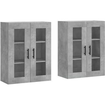 vidaXL Seinähyllyt 2 kpl Harmaa Betoni Puu - Wall Mounted Cabinets vidaXL Seinähyllyt 2 kpl Harmaa Betoni Puu - Wall Mounted Cabinets