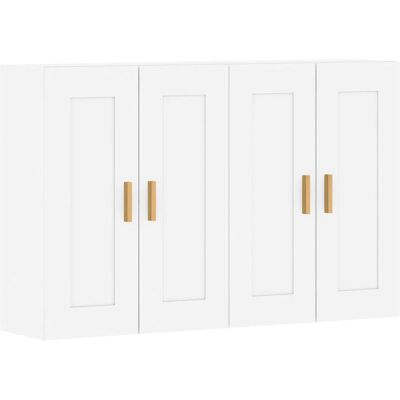 vidaXL Weiße Wandmontierte Schränke 2 Stück - Wohnzimmer Sideboard/Buffet vidaXL Weiße Wandmontierte Schränke 2 Stück - Wohnzimmer Sideboard/Buffet