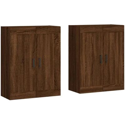 vidaXL Wandmontierte Schränke 2 Stück Braun Eiche - Sideboard vidaXL Wandmontierte Schränke 2 Stück Braun Eiche - Sideboard
