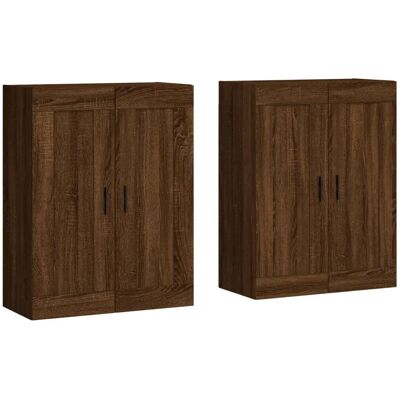 vidaXL Armarios de Pared Roble Marrón 2 pzas - Aparador de Salón vidaXL Armarios de Pared Roble Marrón 2 pzas - Aparador de Salón