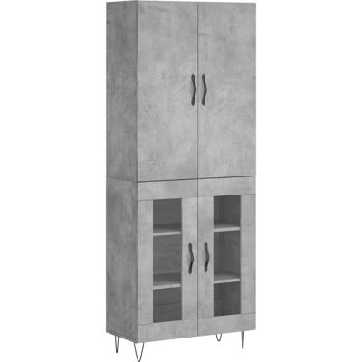 vidaXL Highboard Beton Grau 69,5x34x180 cm Holzwerkstoff - Wohnzimmer Sideboard vidaXL Highboard Beton Grau 69,5x34x180 cm Holzwerkstoff - Wohnzimmer Sideboard