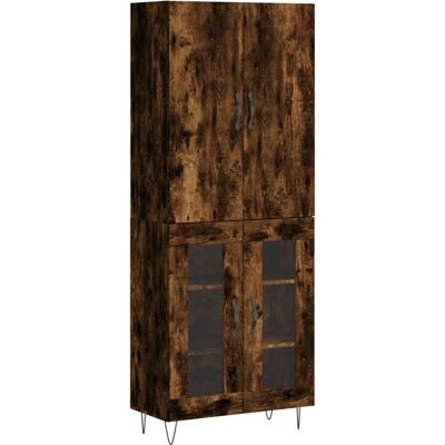 Aparador de roble ahumado vidaXL - Mueble de almacenamiento para sala Aparador de roble ahumado vidaXL - Mueble de almacenamiento para sala