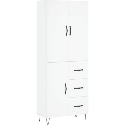 vidaXL Korkeahylly Valkoinen 69,5x34x180 cm Tyylikäs Säilytyskaappi vidaXL Korkeahylly Valkoinen 69,5x34x180 cm Tyylikäs Säilytyskaappi