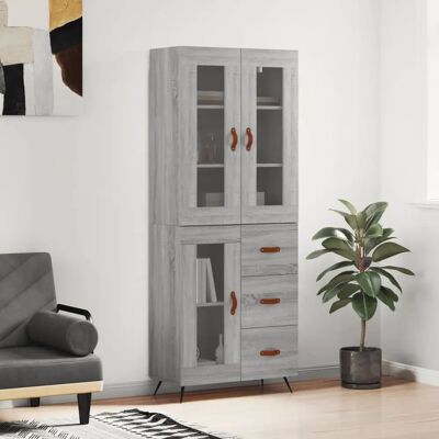 vidaXL Korkeahylly Harmaa Sonoma 69,5x34x180 cm Komposiittipuuta - Säilytys vidaXL Korkeahylly Harmaa Sonoma 69,5x34x180 cm Komposiittipuuta - Säilytys