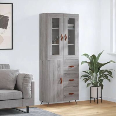 vidaXL Highboard Grau Sonoma 2 Türen 2 Schubladen - Sideboard vidaXL Highboard Grau Sonoma 2 Türen 2 Schubladen - Sideboard