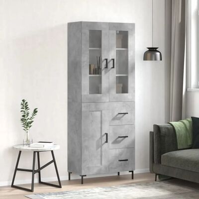 vidaXL Korkeakaappi Betoniharmaa - Säilytyskaappi, 69,5x34x180 cm vidaXL Korkeakaappi Betoniharmaa - Säilytyskaappi, 69,5x34x180 cm