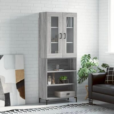 vidaXL Ylempi Kaappi - 69,5x34x180 cm - Harmaa Sonoma - Säilytyskaappi vidaXL Ylempi Kaappi - 69,5x34x180 cm - Harmaa Sonoma - Säilytyskaappi
