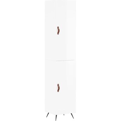 vidaXL Korkeakiilto Valkoinen Hylly 34,5x34x180 cm - Sivupöytä vidaXL Korkeakiilto Valkoinen Hylly 34,5x34x180 cm - Sivupöytä