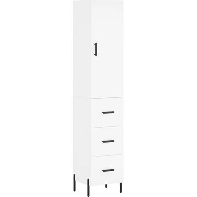 vidaXL Highboard Weiß 34,5x34x180 cm - Wohnzimmer-Sideboard vidaXL Highboard Weiß 34,5x34x180 cm - Wohnzimmer-Sideboard