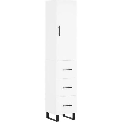 vidaXL Weiße Highboard mit 3 Schubladen - Sideboard fürs Wohnzimmer vidaXL Weiße Highboard mit 3 Schubladen - Sideboard fürs Wohnzimmer
