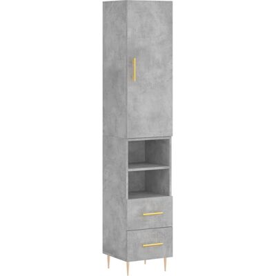 vidaXL Hochboard Beton Grau 34,5x34x180 cm Sperrholz - Sideboard vidaXL Hochboard Beton Grau 34,5x34x180 cm Sperrholz - Sideboard