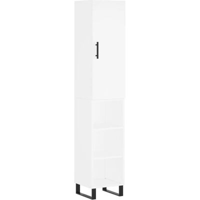 vidaXL 34.5x34x180 cm Aparador Alto Blanco - Mueble de Almacenamiento vidaXL 34.5x34x180 cm Aparador Alto Blanco - Mueble de Almacenamiento