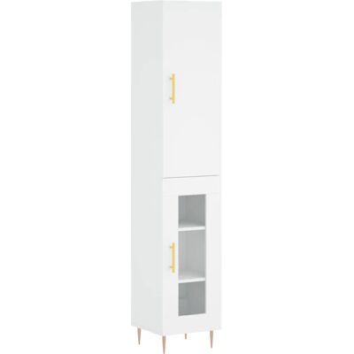 vidaXL Weißes Highboard Tall Storage Cabinet - Sideboard für Wohnzimmer vidaXL Weißes Highboard Tall Storage Cabinet - Sideboard für Wohnzimmer