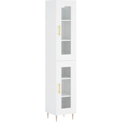 vidaXL Highboard Weiß 34,5x34x180 cm Holzwerkstoff - Wohnzimmer Sideboard vidaXL Highboard Weiß 34,5x34x180 cm Holzwerkstoff - Wohnzimmer Sideboard