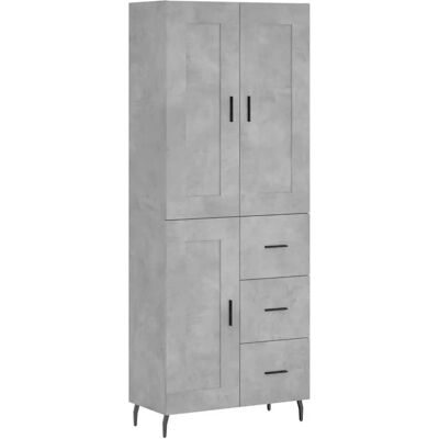 vidaXL Concrete Grey Highboard - Sideboard with 3 Drawers vidaXL Concrete Grey Highboard - Sideboard with 3 Drawers