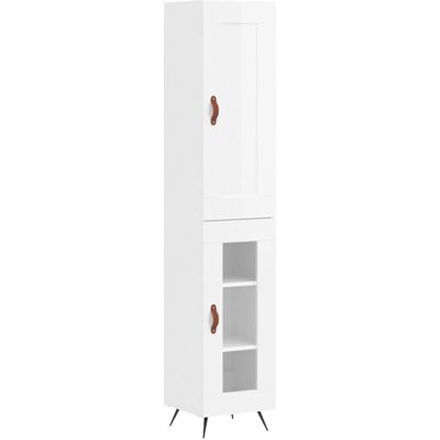 vidaXL Hochschrank Weiß - Sideboard mit Glas vidaXL Hochschrank Weiß - Sideboard mit Glas