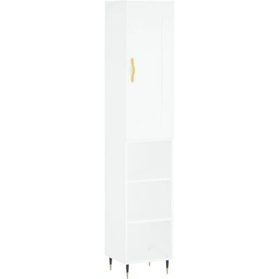 vidaXL Highboard Weiß 34.5x34x180 cm Engineered Wood - Sideboard vidaXL Highboard Weiß 34.5x34x180 cm Engineered Wood - Sideboard