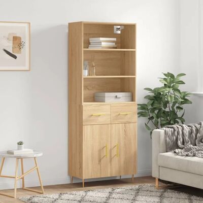 vidaXL Sonoma Eiche 2-türiger Highboard - Wohnzimmer vidaXL Sonoma Eiche 2-türiger Highboard - Wohnzimmer