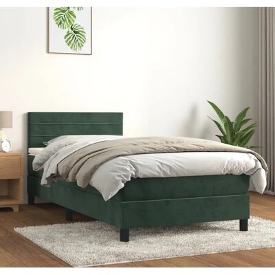 MAISONCHIC Bett mit Dunkelgrünem Samtvel - Verstellbares Kopfteil & Taschenfederkern MAISONCHIC Bett mit Dunkelgrünem Samtvel - Verstellbares Kopfteil & Taschenfederkern