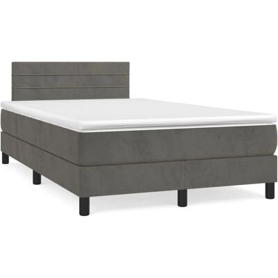 VidaXL Bett - Dunkelgrau Samt, 120x200cm, mit Verstellbarem Kopfteil VidaXL Bett - Dunkelgrau Samt, 120x200cm, mit Verstellbarem Kopfteil