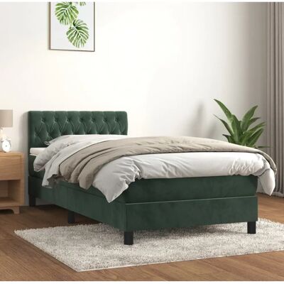 MAISONCHIC Dunkelgrünes Samtbetttbett mit Matratze - Bett MAISONCHIC Dunkelgrünes Samtbetttbett mit Matratze - Bett