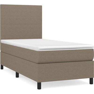 VidaXL Graubraun Bett mit verstellbarem Kopfteil und Taschenfederkern - Bett VidaXL Graubraun Bett mit verstellbarem Kopfteil und Taschenfederkern - Bett