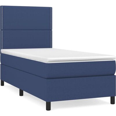 VidaXL Bett mit Taschenfederkernmatratze - Blau - Bett VidaXL Bett mit Taschenfederkernmatratze - Blau - Bett