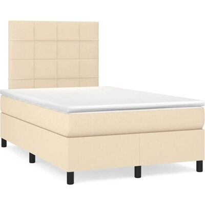 vidaXL Boxspringbett mit Matratze Creme 120x200 cm vidaXL Boxspringbett mit Matratze Creme 120x200 cm