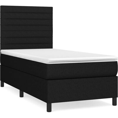 vidaXL Schwarzes 90x190cm Boxspringbett mit Matratze vidaXL Schwarzes 90x190cm Boxspringbett mit Matratze