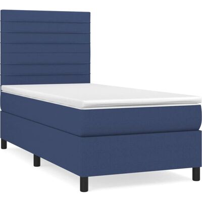 vidaXL Bett mit Taschenfederkernmatratze - Blau - Bett vidaXL Bett mit Taschenfederkernmatratze - Blau - Bett