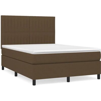 vidaXL Dunkelbraune Bett mit Matratze & Rahmen - Bett vidaXL Dunkelbraune Bett mit Matratze & Rahmen - Bett